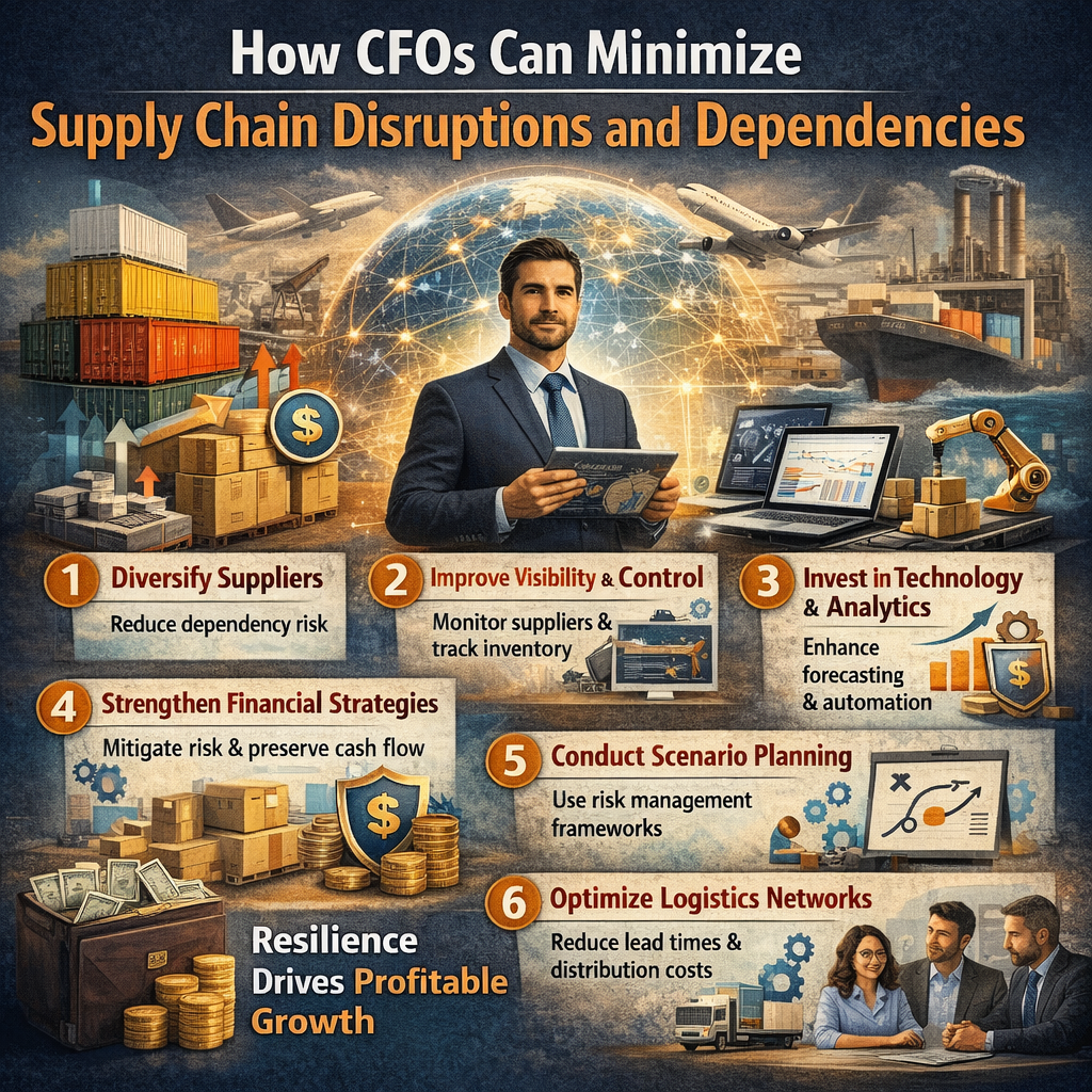 CFO strategy to minimize supply chain disruptions and dependencies