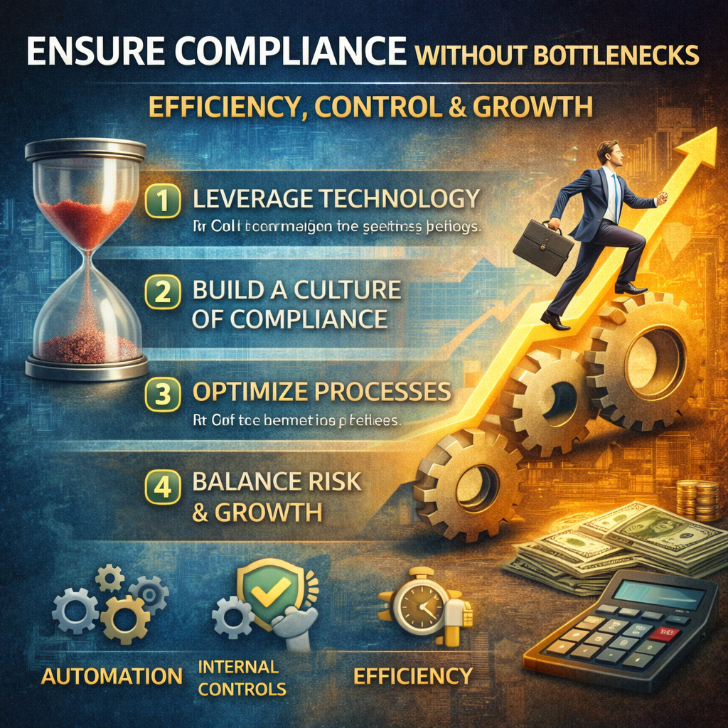 ensure compliance without bottlenecks using automation, internal controls, and efficient business processes