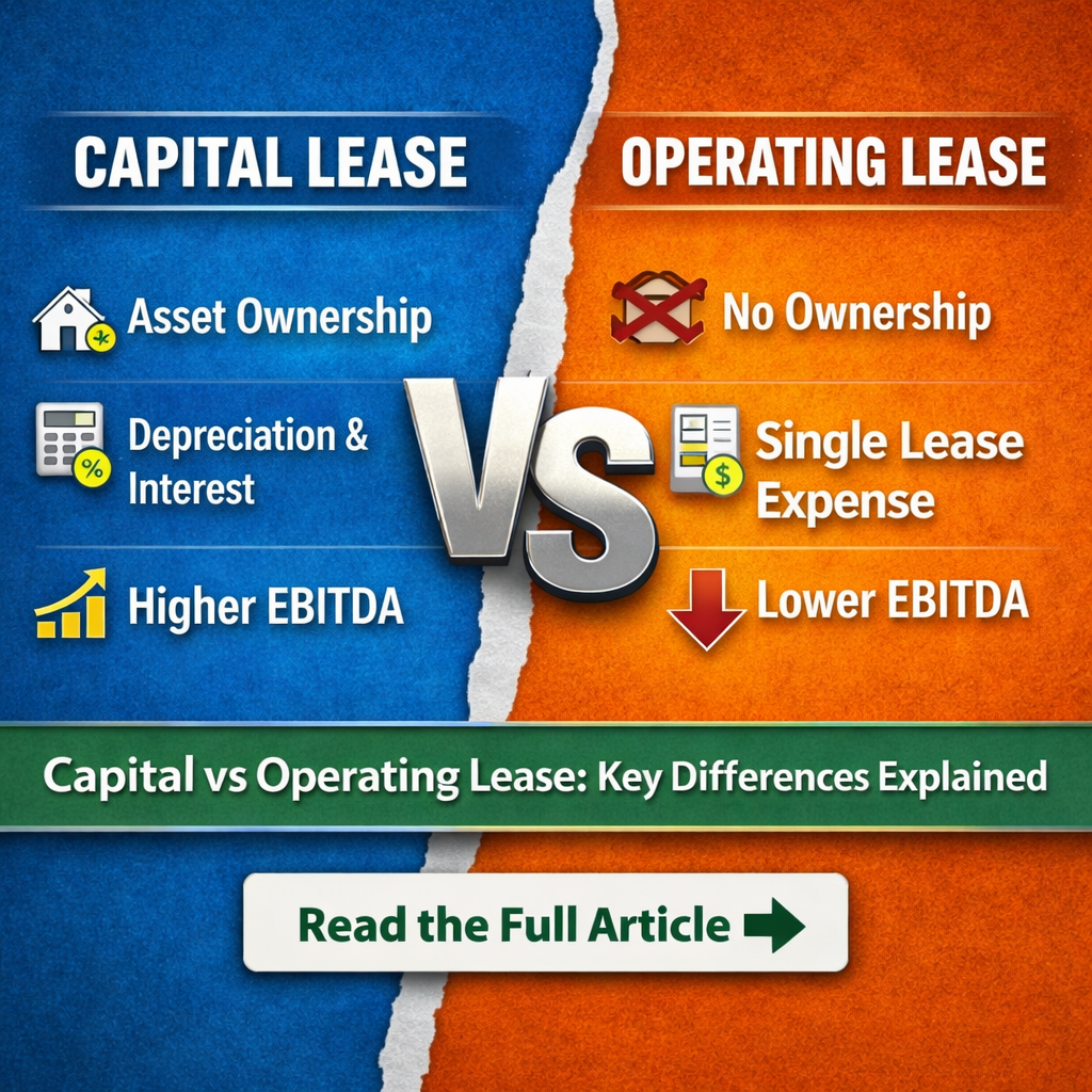 capital vs operating lease comparison financial statements EBITDA cash flow impact