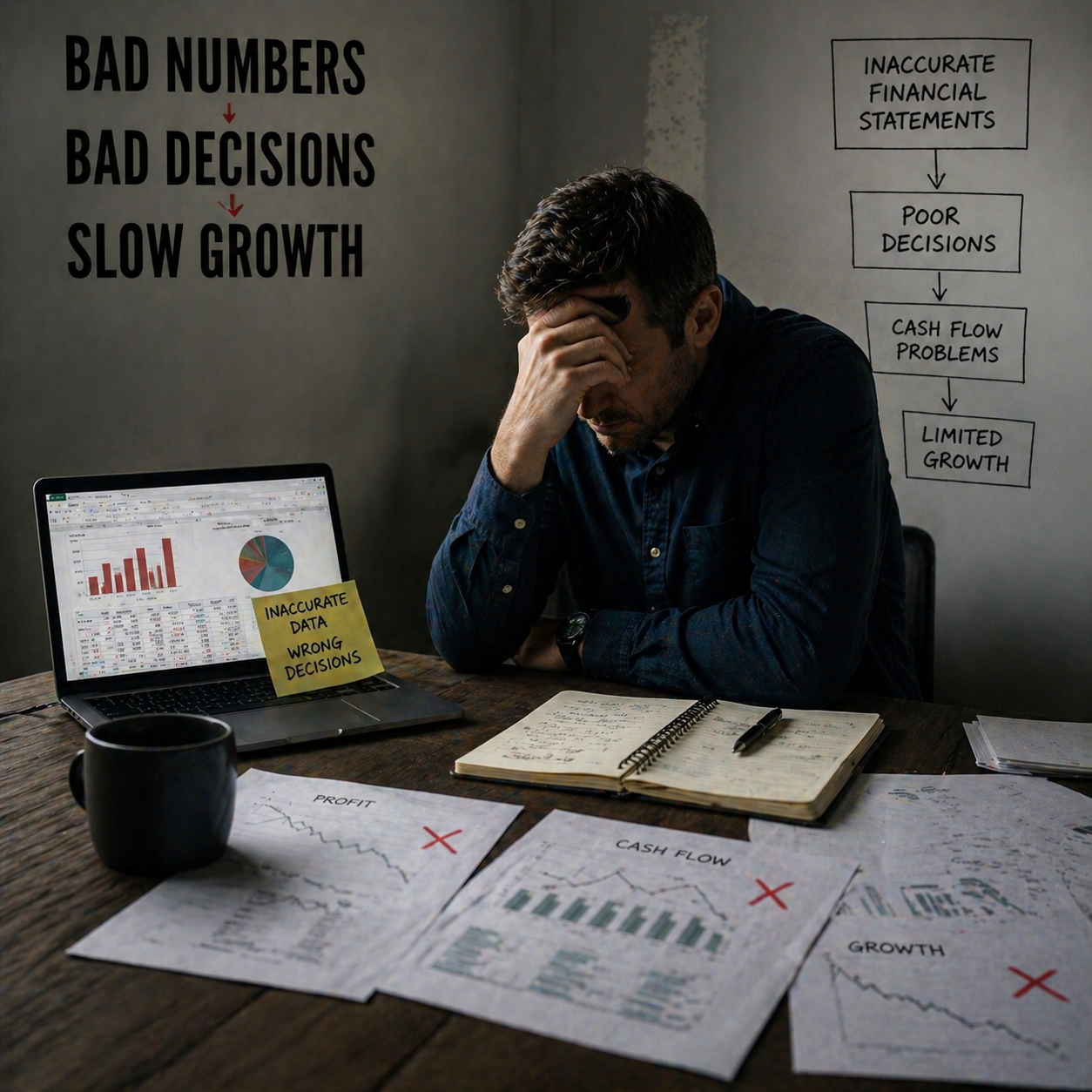inaccurate financial statements affecting business growth with wrong data and decision making impact