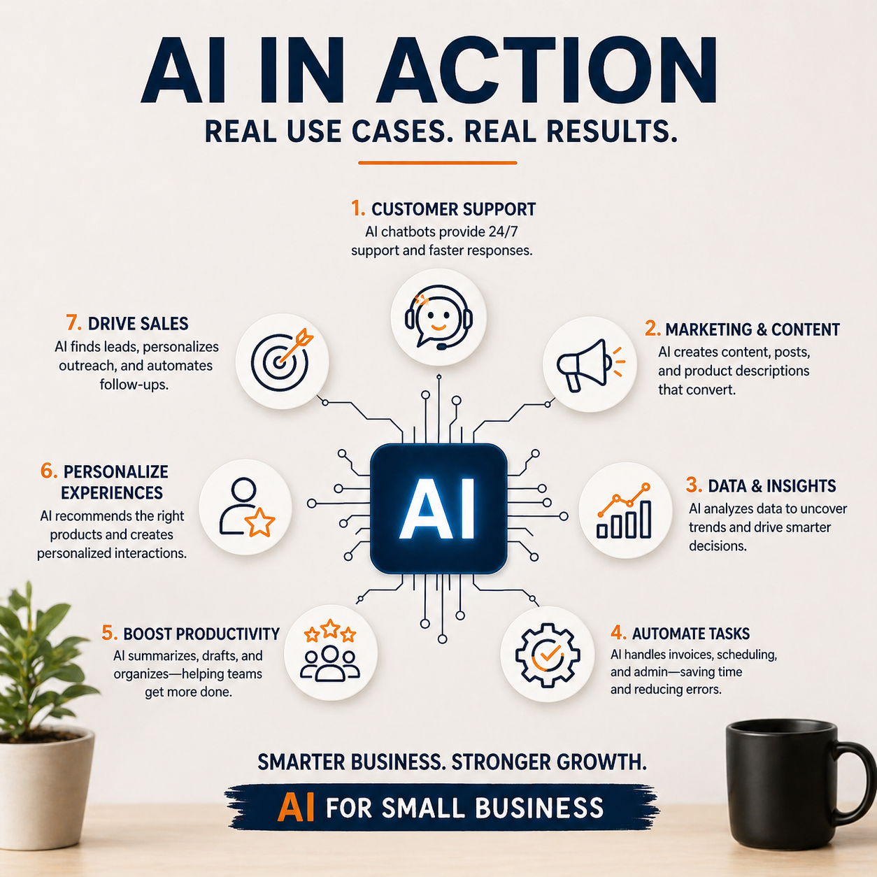 AI tools helping small business automate tasks marketing customer service and data analysis