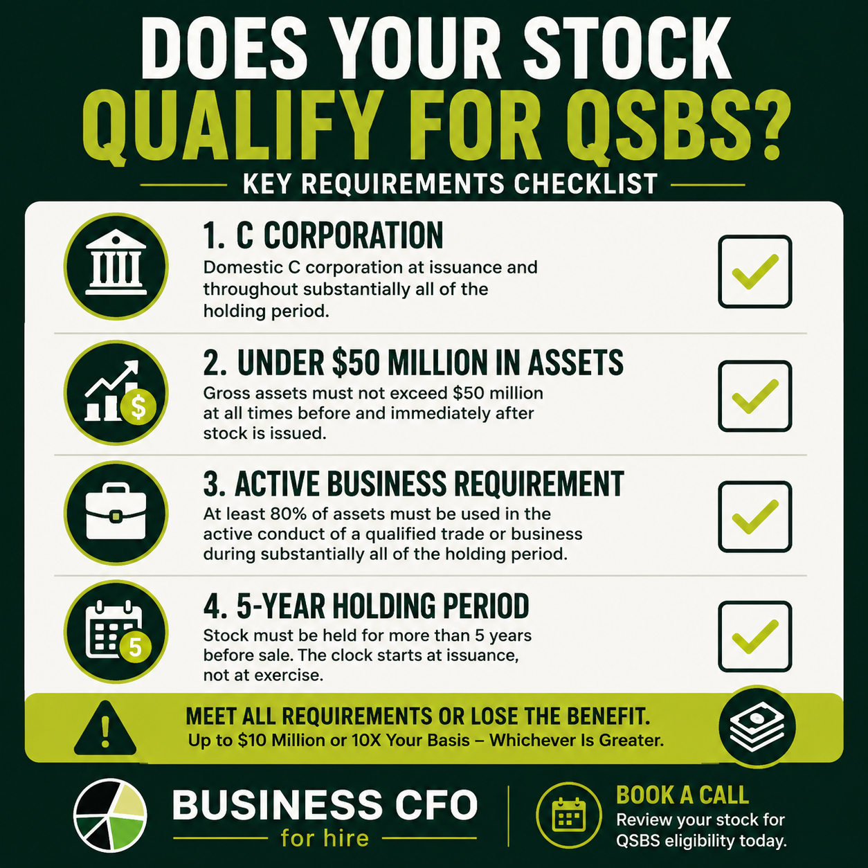 Founder reviewing QSBS eligibility requirements for Section 1202 stock